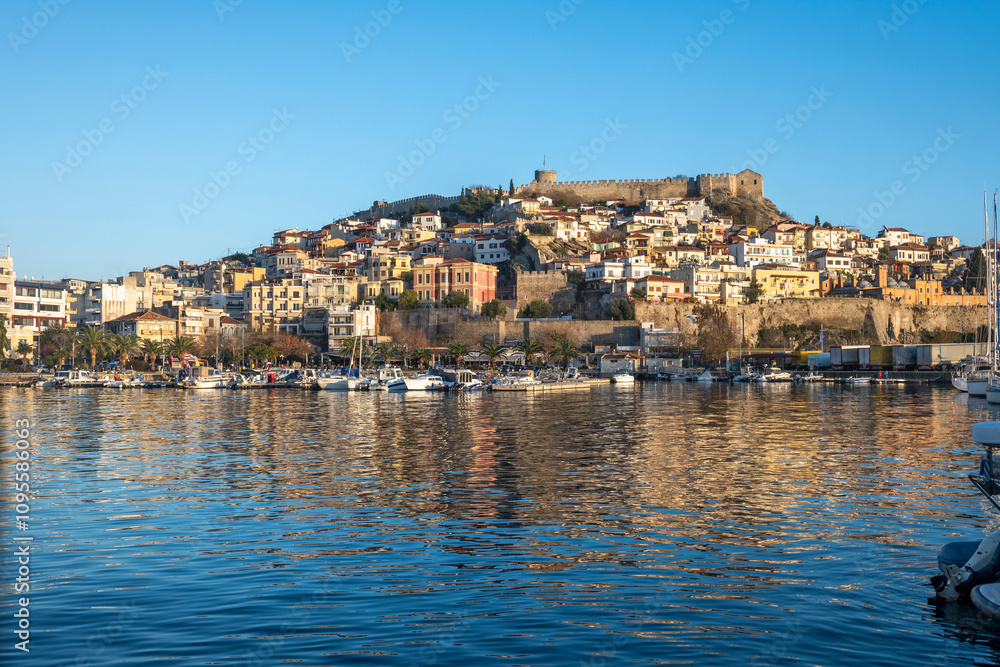 Sunset Panorama of city of Kavala, Greece Sunset Panorama of city of Kavala, Greece