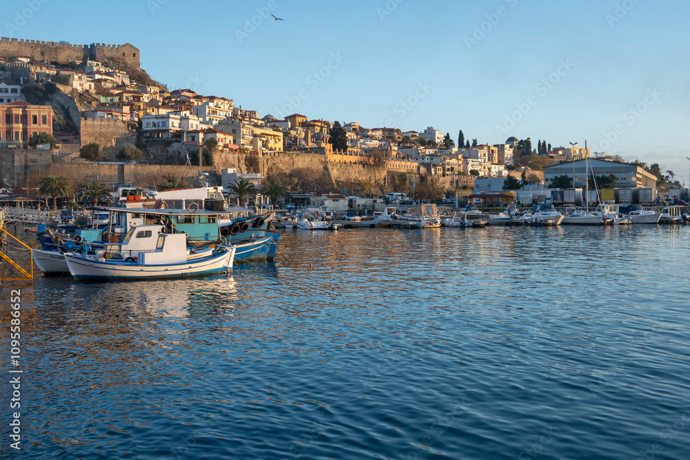 Sunset Panorama of city of Kavala, Greece Sunset Panorama of city of Kavala, Greece