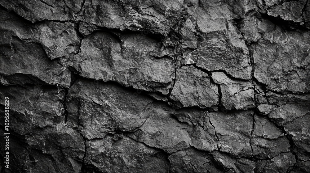 Black and White Rock Texture with Cracks Close-up Grunge Background for Design and Text Black and White Rock Texture with Cracks Close-up Grunge Background for Design and Text
