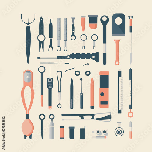 healthcare equipment medical icons set line fill