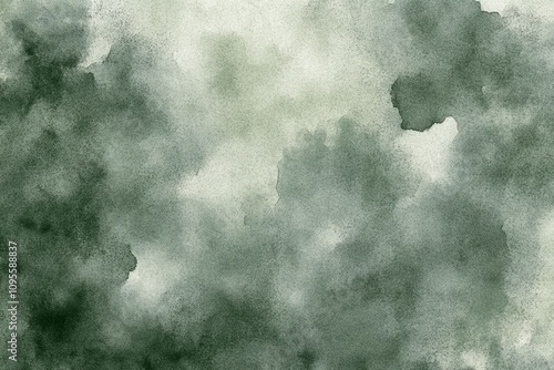 Abstract Watercolor Painting Soft Greenish Gray Palette Fluid Atmosphere Minimalist Background