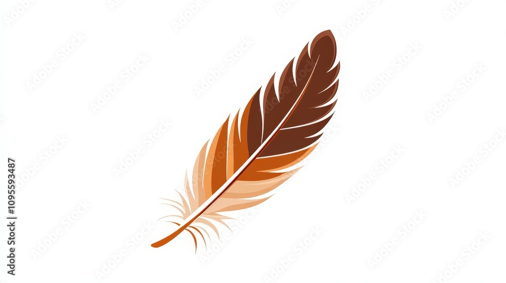 Obraz premium Elegant Feather Logo Design for Creative Projects