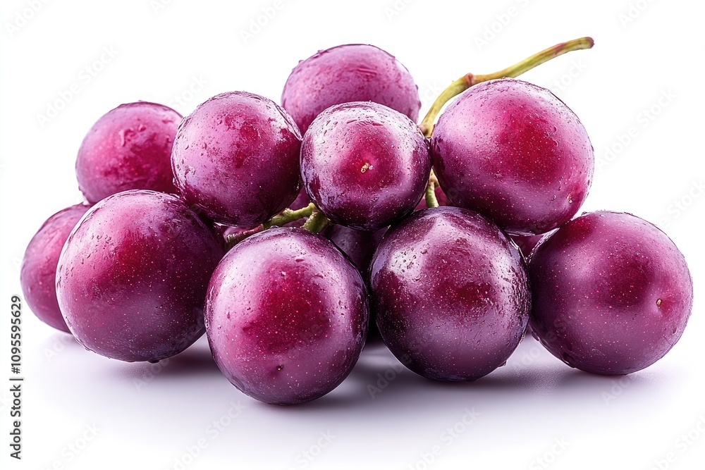 Close-up of a cluster of red grapes. Perfect for showcasing healthy food, wine, or vineyard themes. Close-up of a cluster of red grapes. Perfect for showcasing healthy food, wine, or vineyard themes.