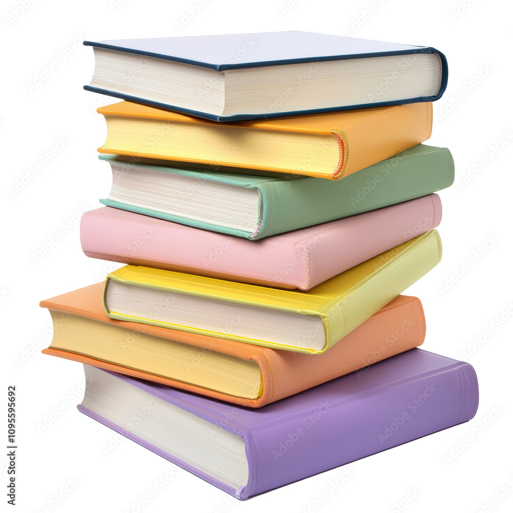 blank color stack books isolated on transparent background PNG blank color stack books isolated on transparent background PNG