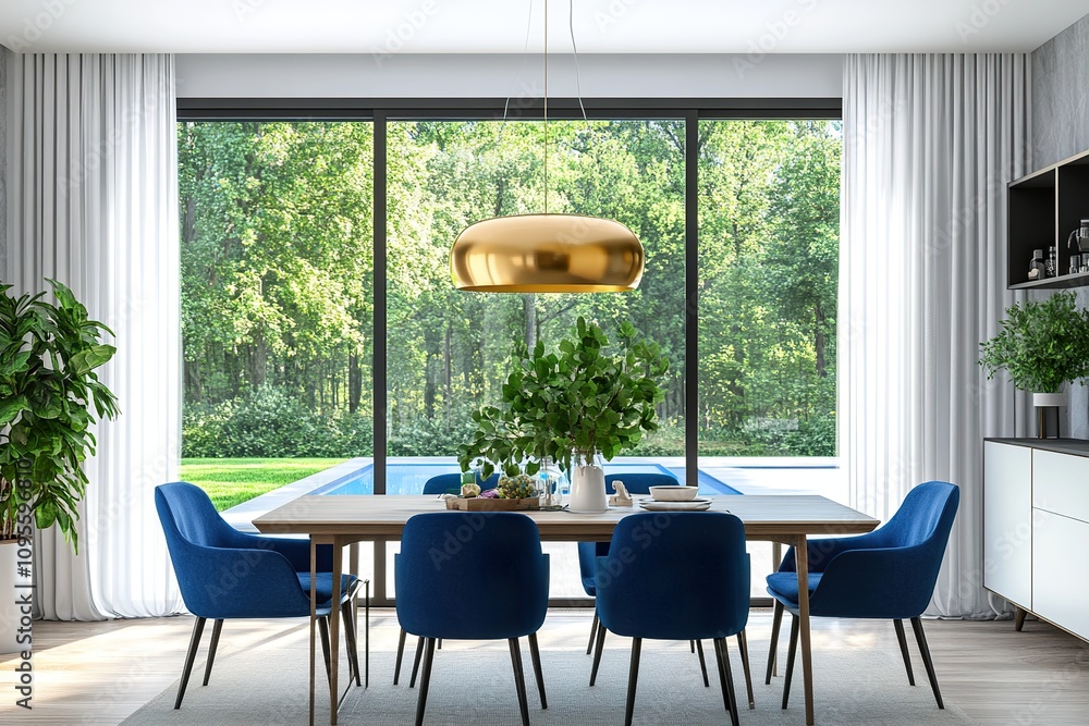 Fototapeta premium Interior dining area. 3d illustration
