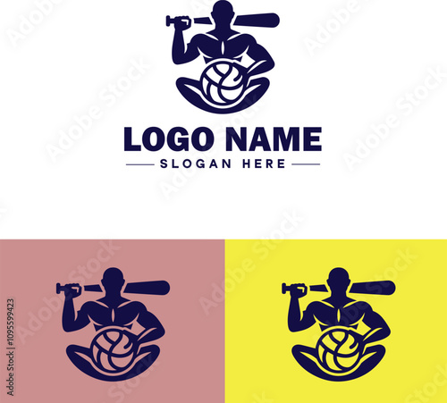 Sports Club icon Athletic club Sports association Recreation club flat logo sign symbol editable vector