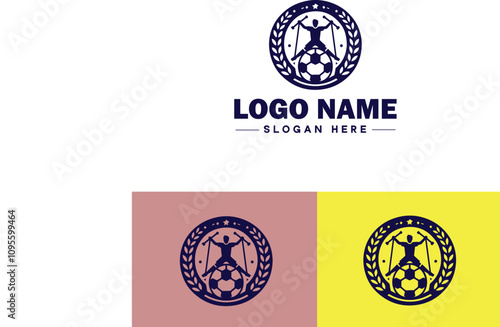 Sports Club icon Athletic club Sports association Recreation club flat logo sign symbol editable vector