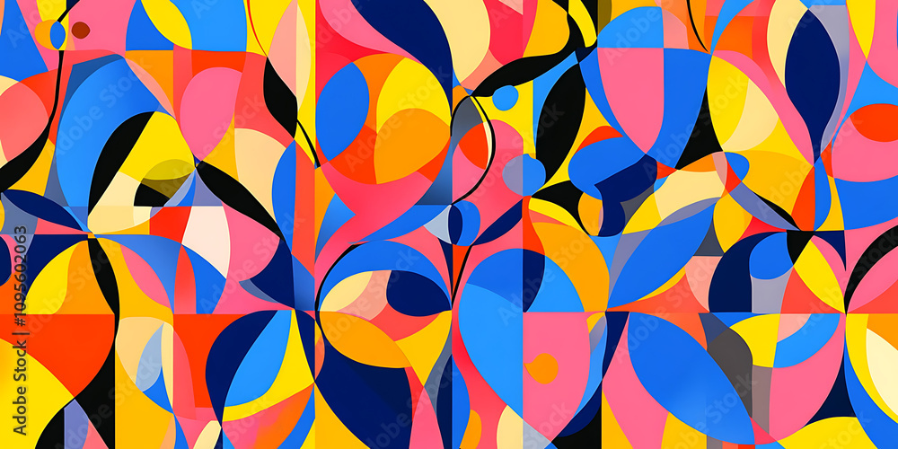 Vibrant Abstract Floral Pattern: A captivating collage of stylized flowers in bold, bright colors. Perfect for adding a touch of modern art to any project. Vibrant Abstract Floral Pattern: A captivating collage of stylized flowers in bold, bright colors. Perfect for adding a touch of modern art to any project.
