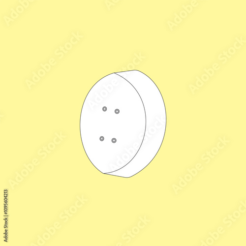 White Kopiah vector illustration on yellow background. Religion hat accessories muslim