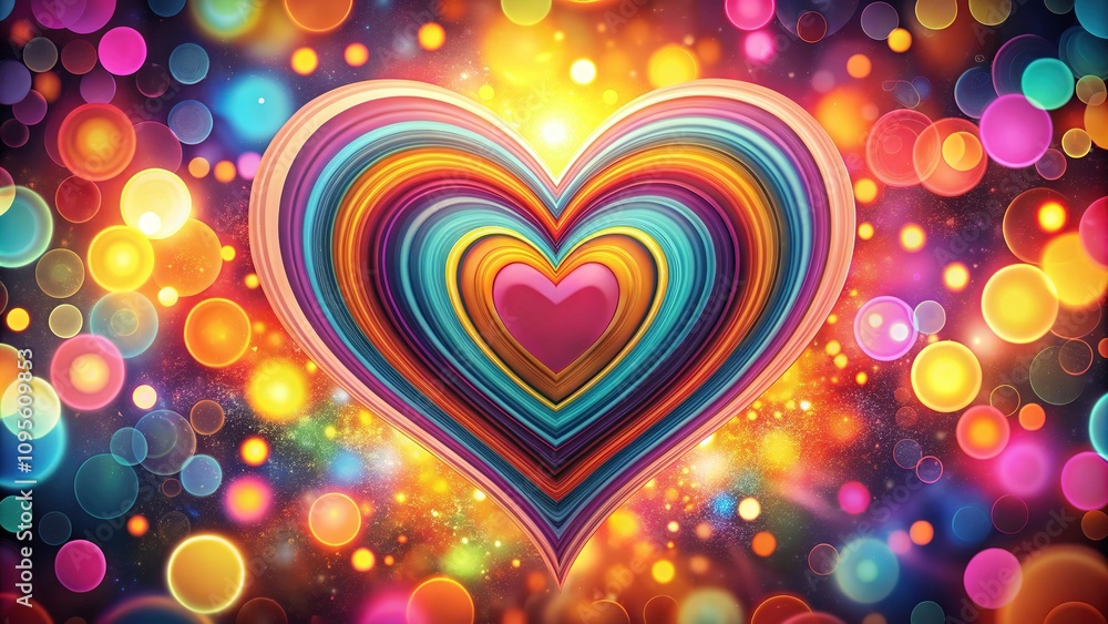 Heart bokeh Valentine's Day, digitally rendered, nostalgic. Heart bokeh Valentine's Day, digitally rendered, nostalgic.