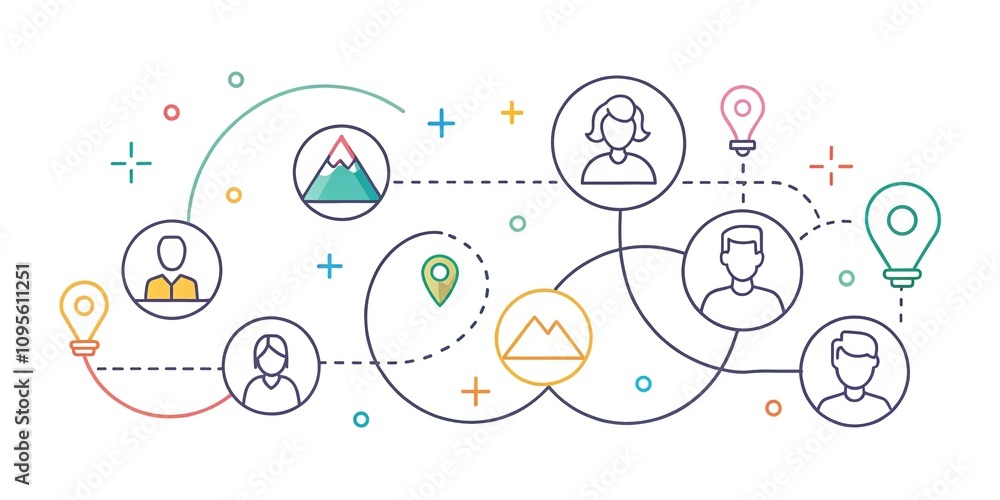 Minimalist user flow, clearly illustrated in line art on a white canvas. Fluid, easy to follow. Minimalist user flow, clearly illustrated in line art on a white canvas. Fluid, easy to follow.