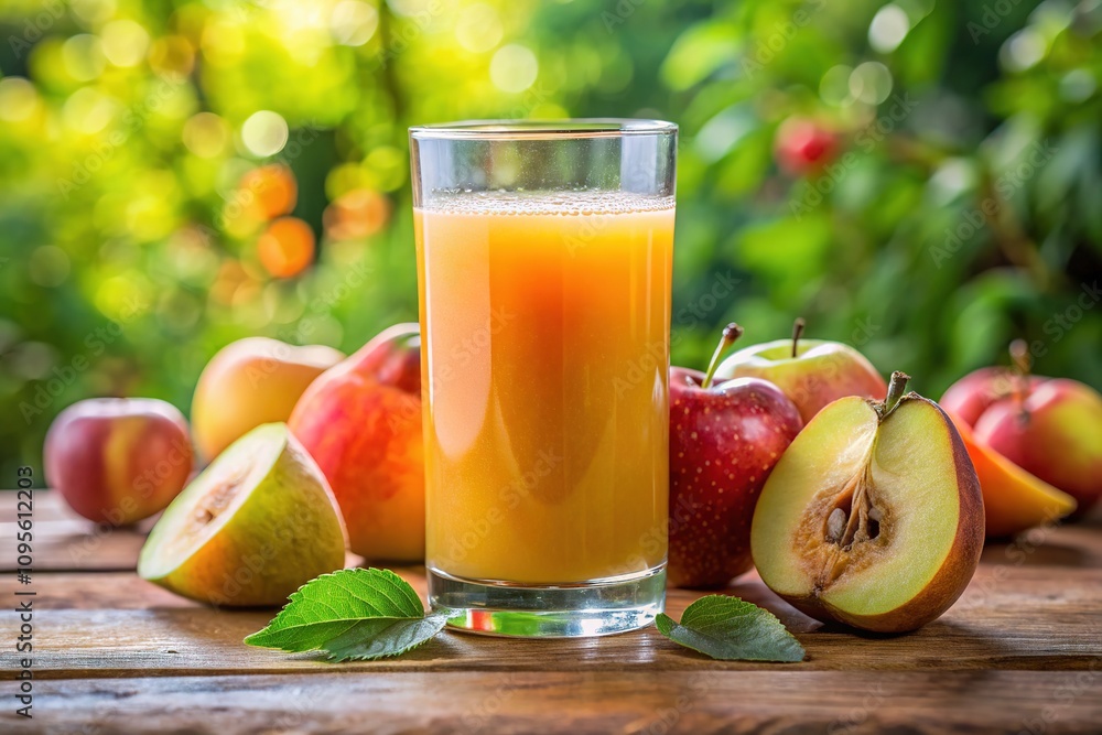 Peach and pear juice, a taste of summer in every glass. Peach and pear juice, a taste of summer in every glass.