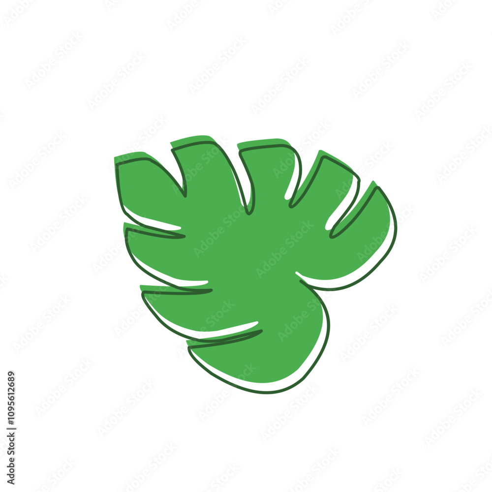 monstera leaf hand drawn outline monstera leaf hand drawn outline