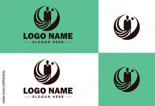 Employment Agency icon Staffing agency Recruitment agency Temp agency flat logo sign symbol editable vector