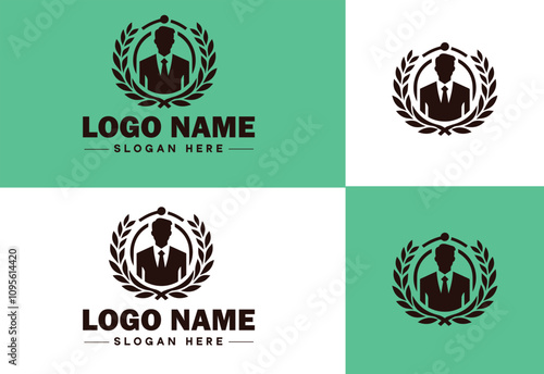 Employment Agency icon Staffing agency Recruitment agency Temp agency flat logo sign symbol editable vector