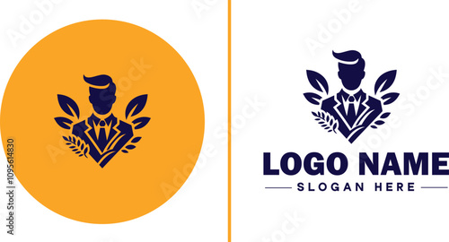 Employment Agency icon Staffing agency Recruitment agency Temp agency flat logo sign symbol editable vector