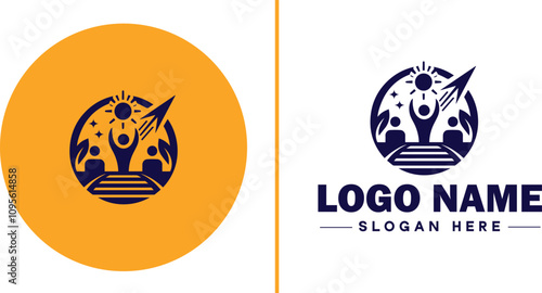 Employment Agency icon Staffing agency Recruitment agency Temp agency flat logo sign symbol editable vector