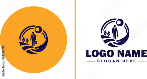 Employment Agency icon Staffing agency Recruitment agency Temp agency flat logo sign symbol editable vector