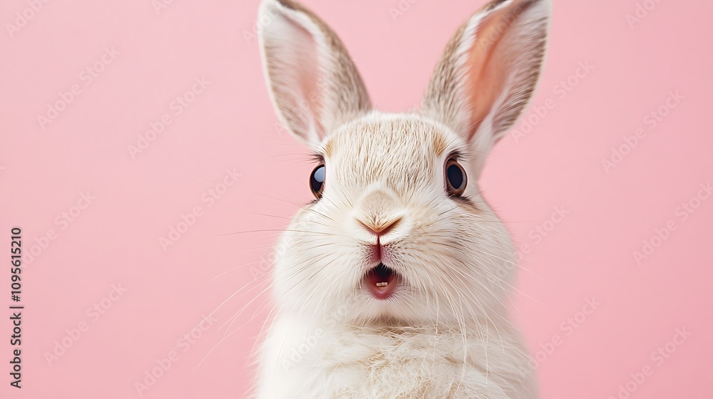 Surprised rabbit portrait studio setting animal photography cute close-up Surprised rabbit portrait studio setting animal photography cute close-up