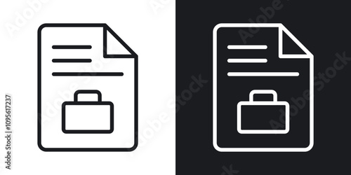 Job description icon set in blackthin line style.