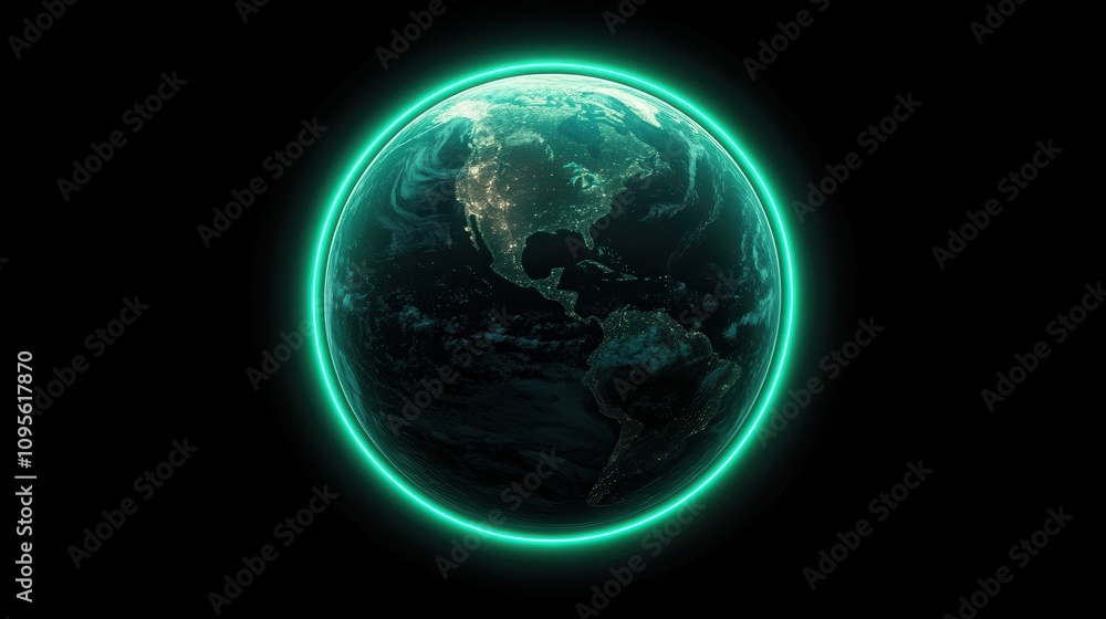 Fototapeta premium Glowing Earth Concept for Environmental Preservation