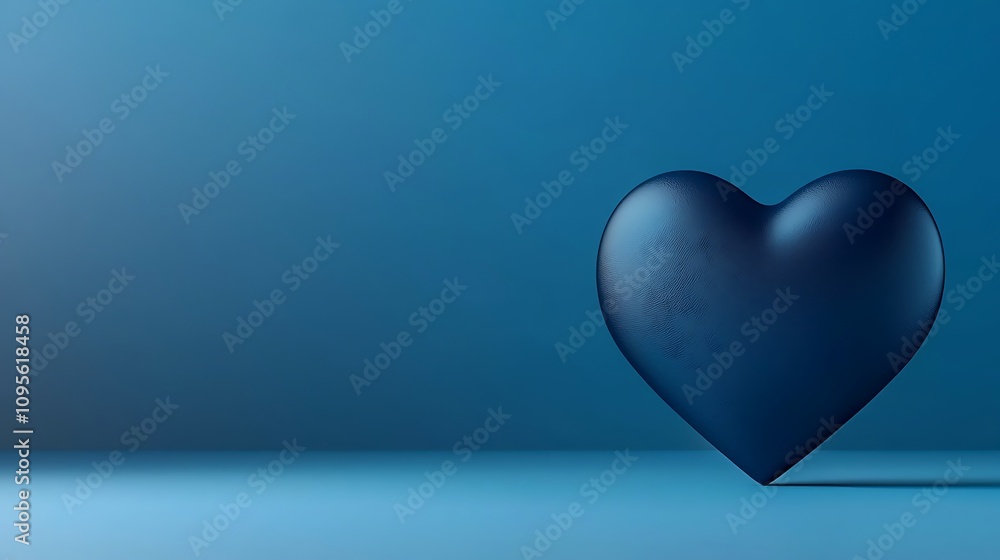 Blue Heart on Simple Background for Design Usage Blue Heart on Simple Background for Design Usage