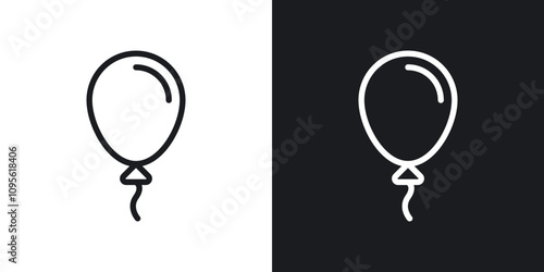 Balloon icon set in blackthin line style.