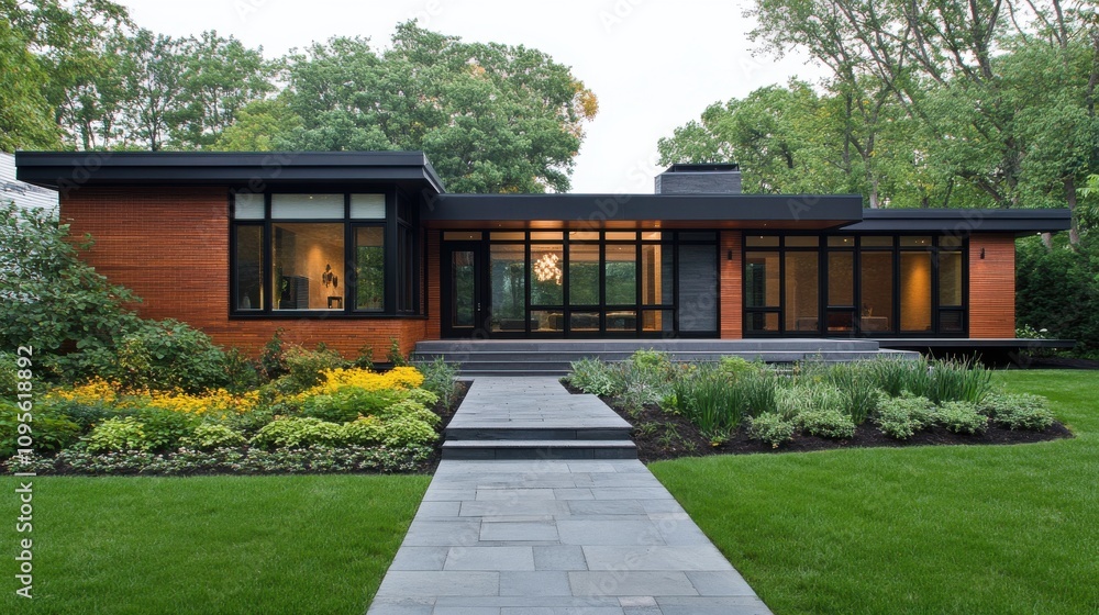 Modern Green House with Natural Design Elements Modern Green House with Natural Design Elements