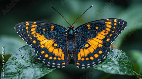 a butterfly with yellow and black spots