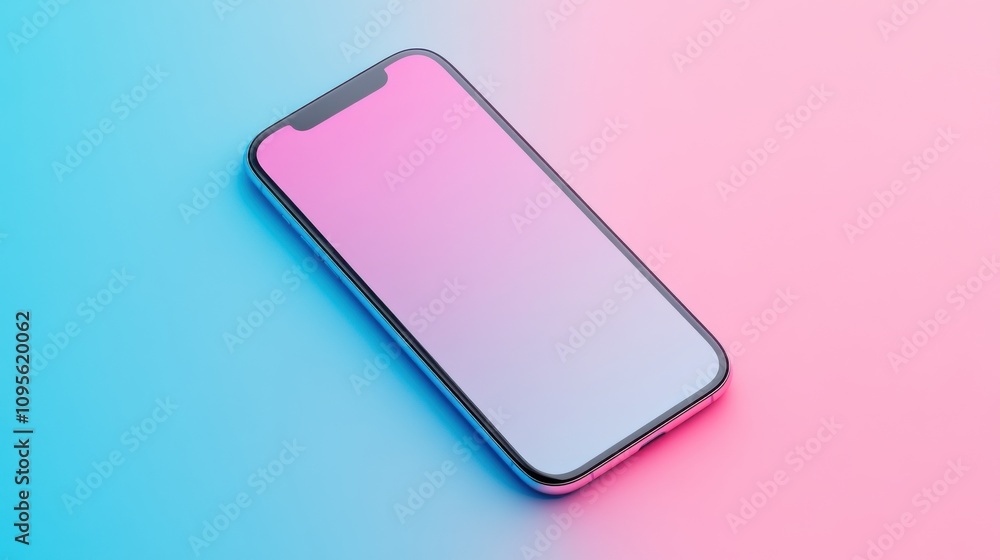 Clean Mobile Phone Layout in Gradient Background Clean Mobile Phone Layout in Gradient Background