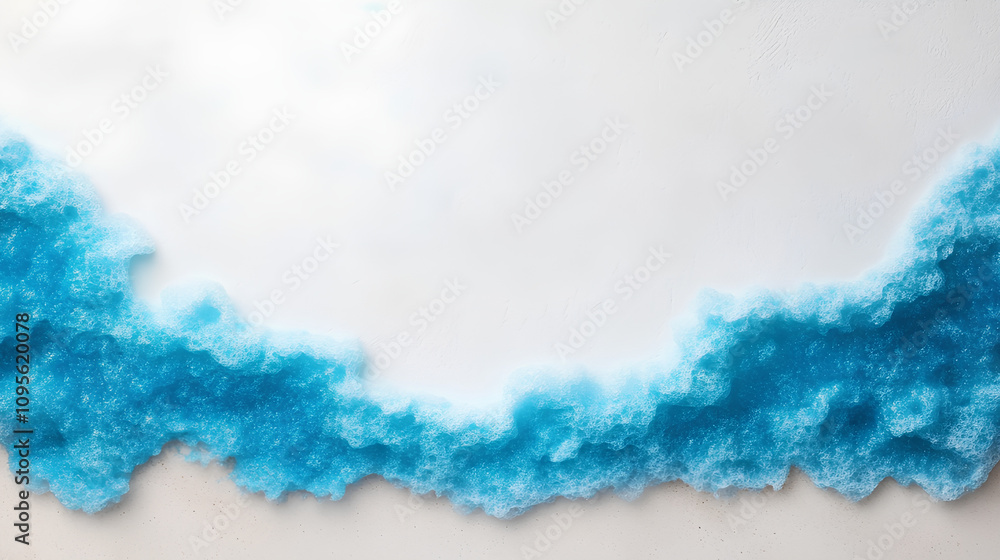 Beautiful Sea Waves with Blue and Turquoise Foam on White Background Beautiful Sea Waves with Blue and Turquoise Foam on White Background