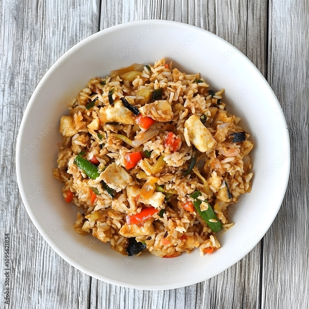 Nasi goreng Fried rice food asian dish with vegetables Nasi goreng Fried rice food asian dish with vegetables