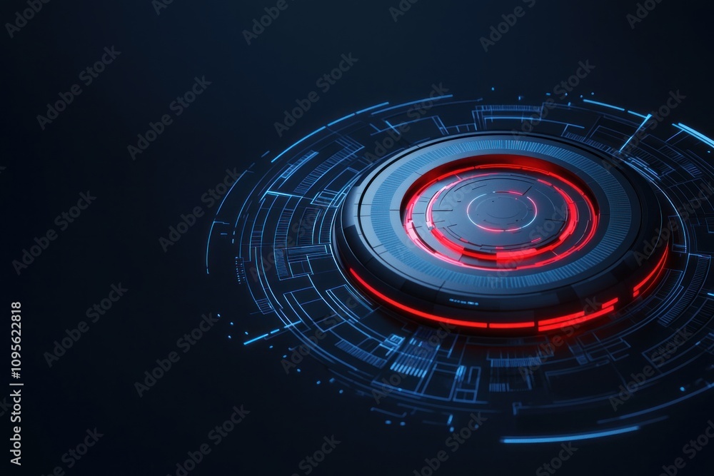 Fototapeta premium Dynamic digital interface concept virtual space graphic design futuristic environment close-up view technology innovation