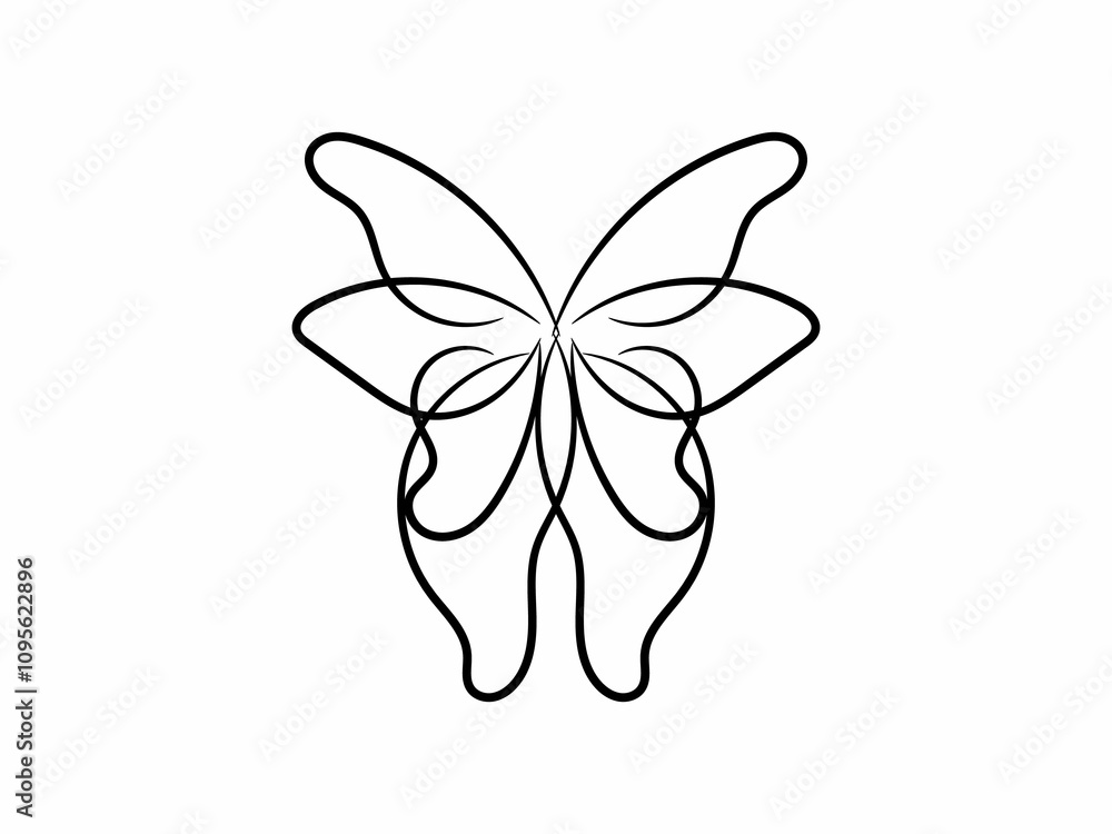 Vector beautiful butterfly outline illustration Vector beautiful butterfly outline illustration
