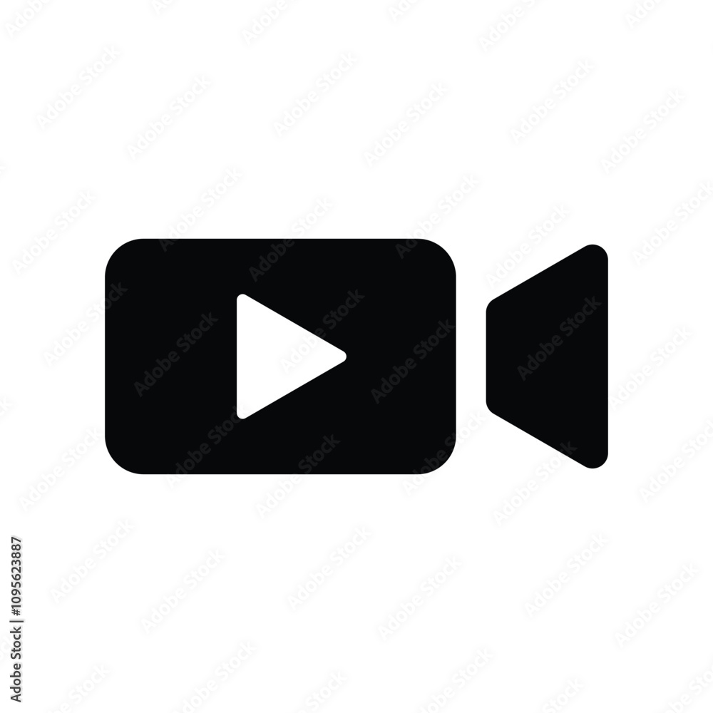 Video play button icon logo design illustration Video play button icon logo design illustration