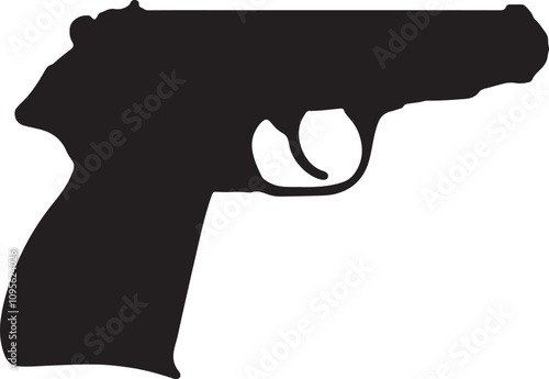 Vector Silhouette Collection: Clean and Bold Designs Collection of Guns and revolvers isolated on white background.