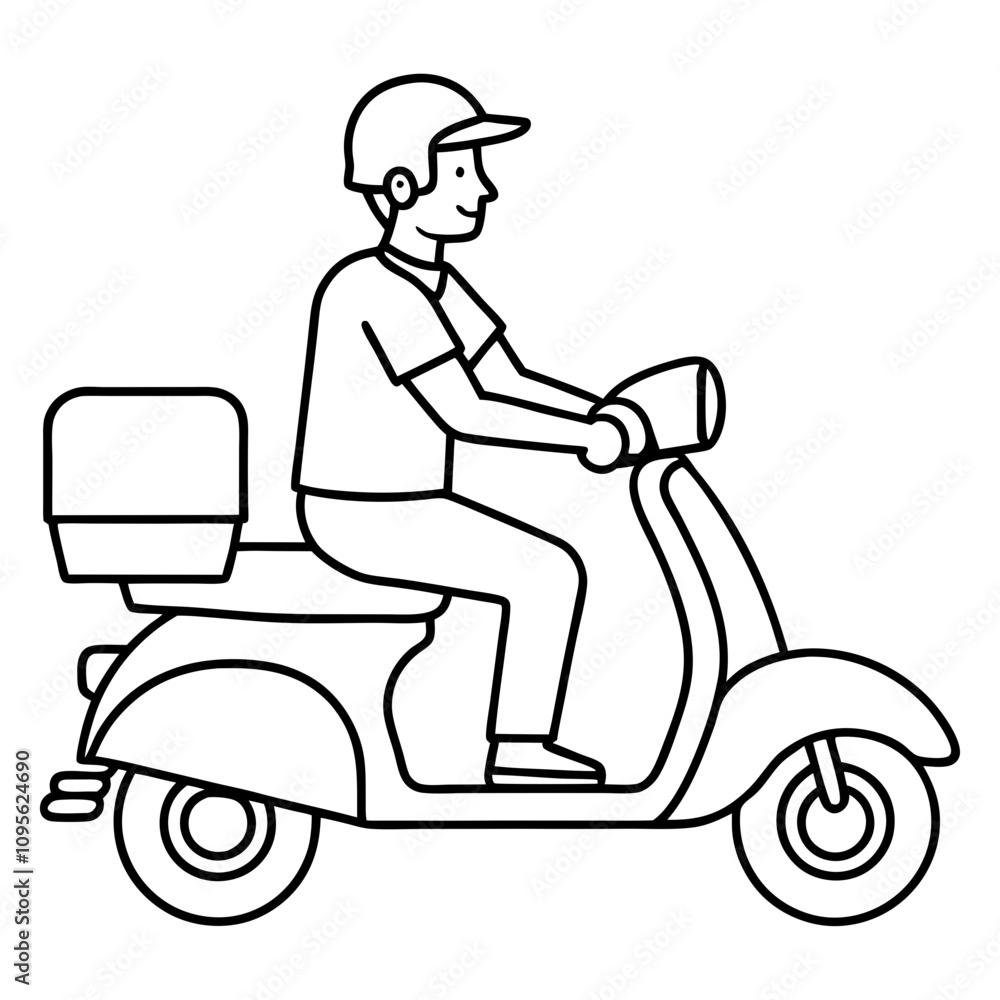 delivery man riding a scooter delivery man riding a scooter