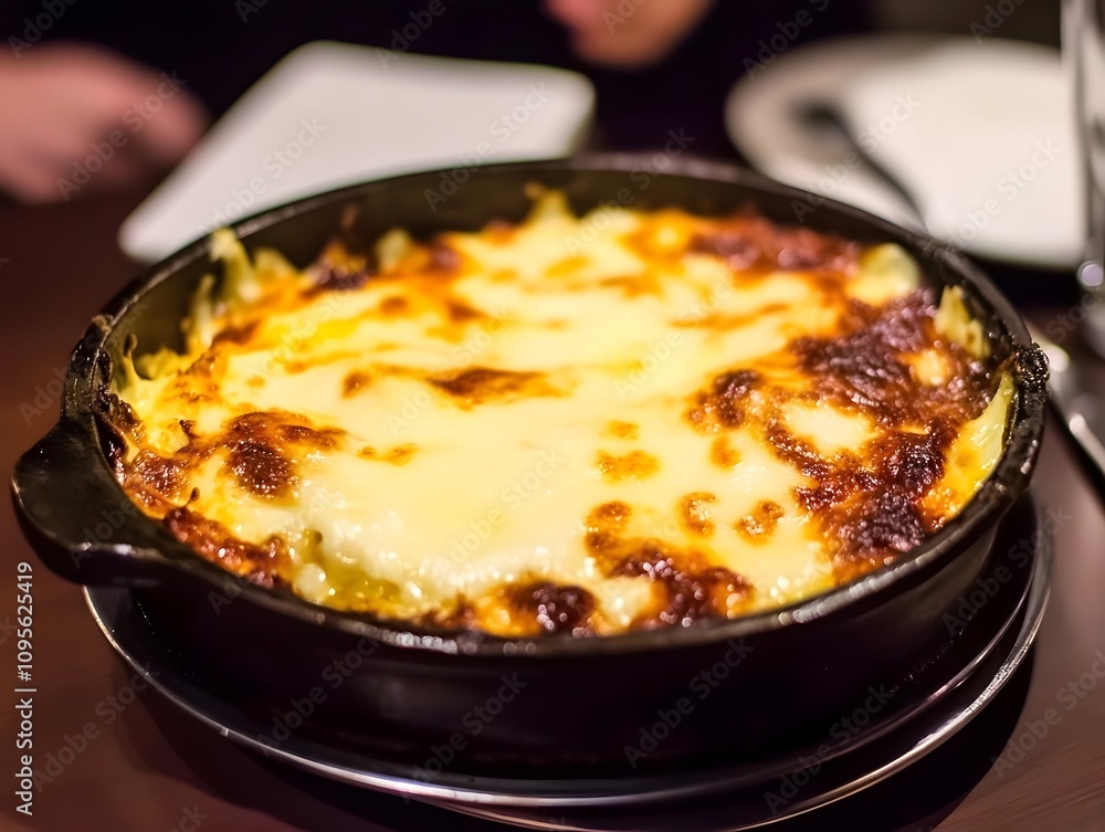 Cooking a fresh moussaka dinner meal. Tasty Dish of Food with cheese Cooking a fresh moussaka dinner meal. Tasty Dish of Food with cheese