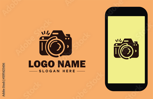 Photography Equipment icon Camera gear Photo gear Photographic equipment flat logo sign symbol editable vector