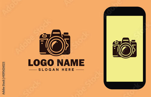 Photography Equipment icon Camera gear Photo gear Photographic equipment flat logo sign symbol editable vector