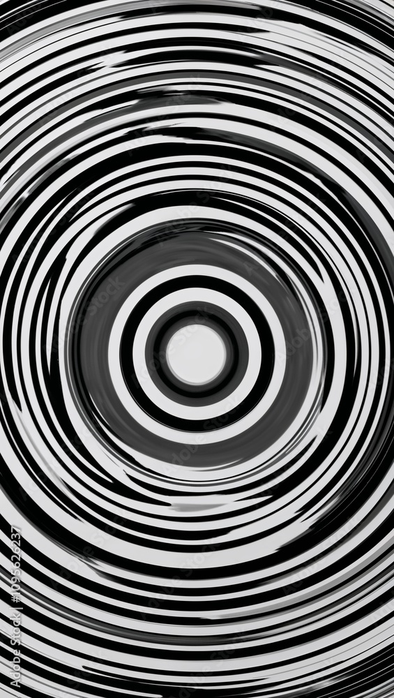 Obraz premium Ripple effect with monochromatic concentric circles