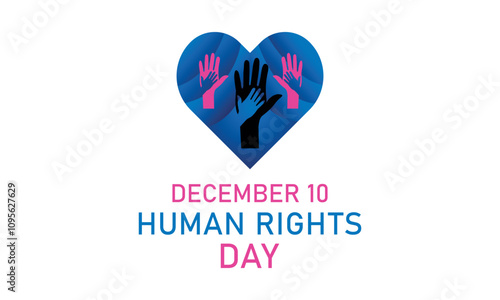 Human rights day awareness concept vector illustration  with hands up silhouette free vector.