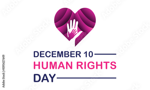 Human rights day awareness concept vector illustration  with hands up silhouette free vector.