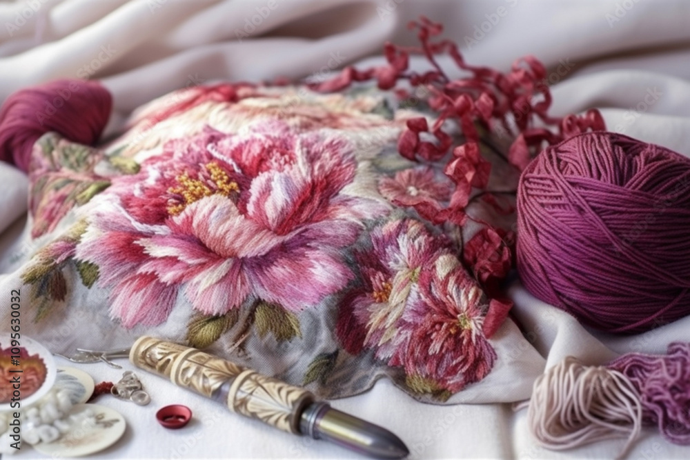 custom made wallpaper toronto digitalknitting and peonies, still life., 
