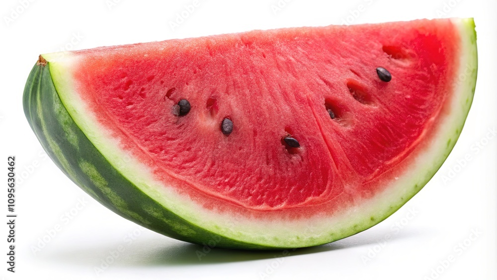 Fresh Red Watermelon Slice Isolated - Candid Photography Fresh Red Watermelon Slice Isolated - Candid Photography