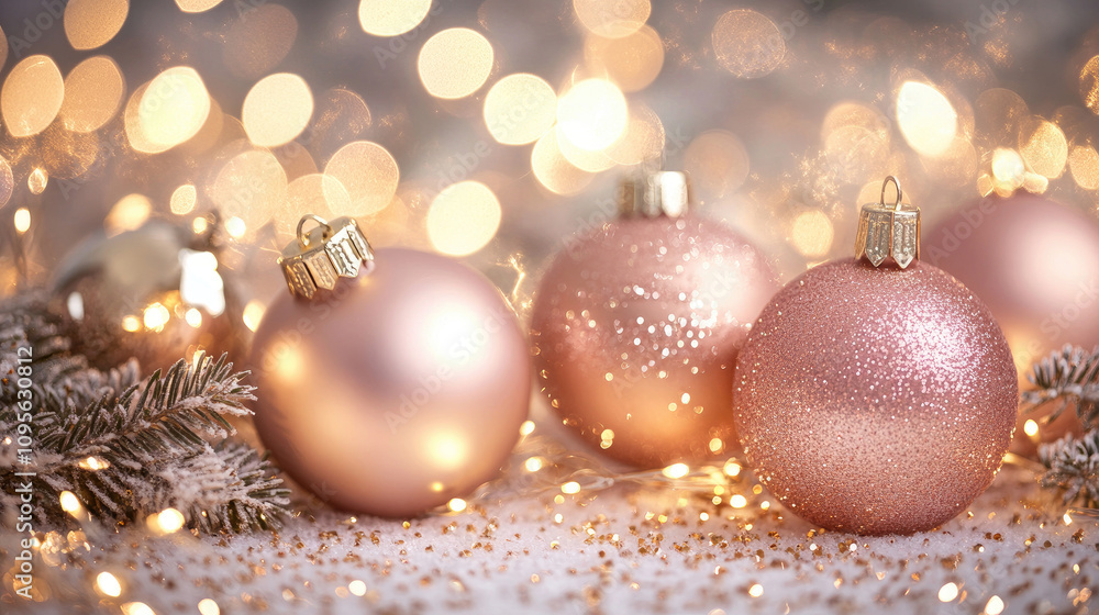 Soft pink and gold bokeh sparkles, a perfect holiday background to display products or Christmas decor. Elegant and festive. Soft pink and gold bokeh sparkles, a perfect holiday background to display products or Christmas decor. Elegant and festive.