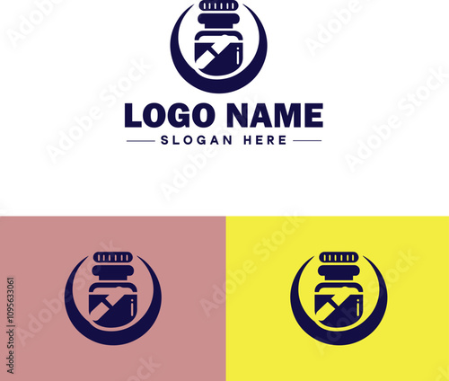 Pharmaceutical Company icon Drug manufacturer Pharmaceutical firm Pharma company flat logo sign symbol editable vector