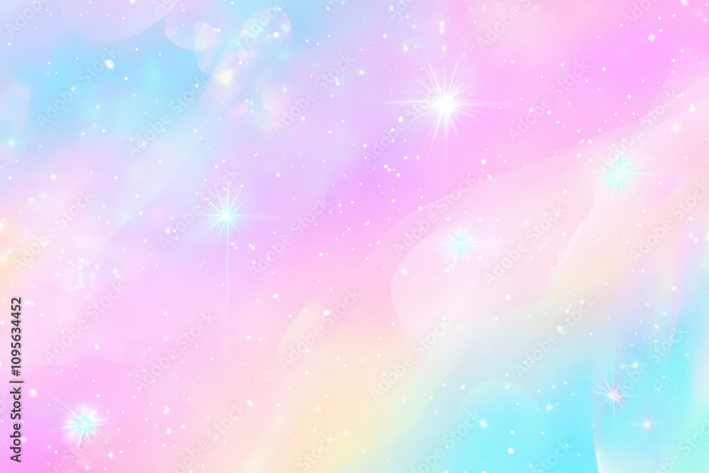 Pastel Dreamy Sky with Soft Clouds and Sparkling Stars Pastel Dreamy Sky with Soft Clouds and Sparkling Stars
