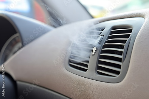 Smoke venting through car air conditioning system in vehicle interior