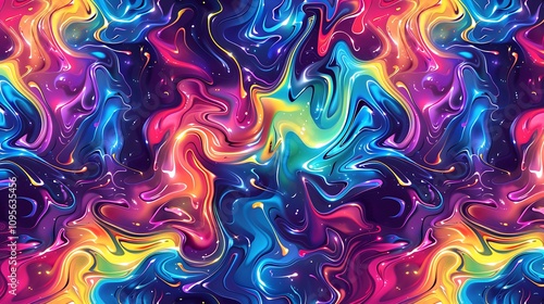 A vibrant, swirling abstract pattern with bright colors creating a dynamic and energetic visual effect.